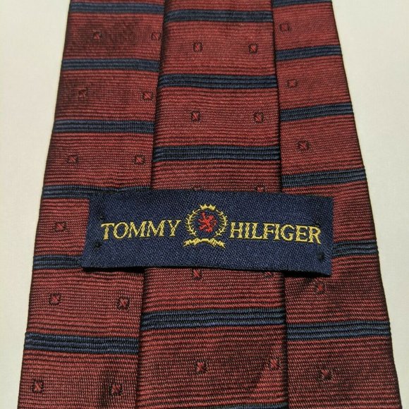 Tommy Hilfiger Horizontal Striped Silk Necktie - Picture 4 of 5